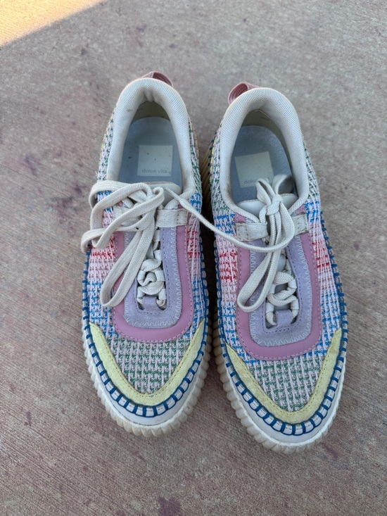 Dolce Vita Shoes - Dolce Vita Multicolor Tweed Sneakers with Pink and Yellow Accents